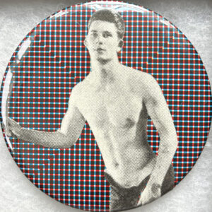 Collage badge by Ben showing a vintage image of a shirtless dancing man against a patterned background