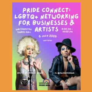 Poster for Pride Connect networking event as part of Waltham Forest Pride